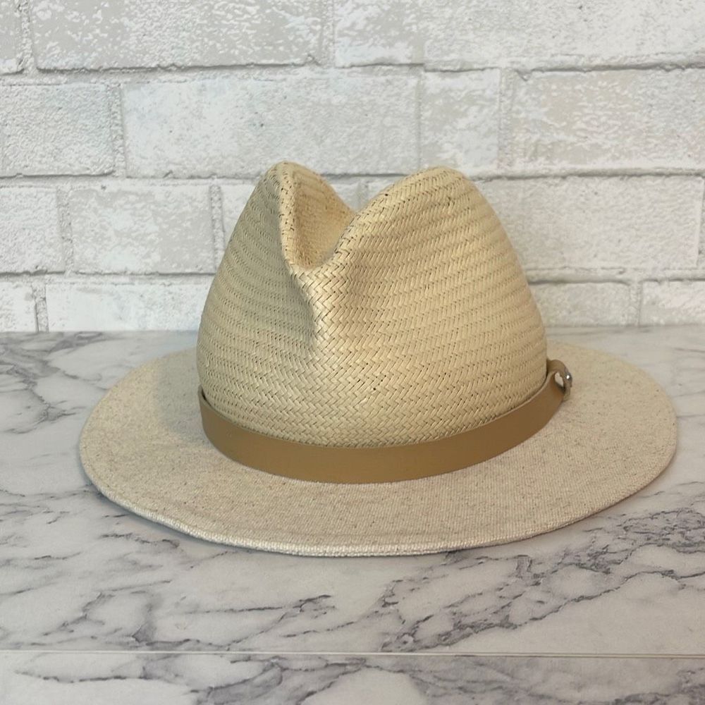 rag & bone Floppy Brim Straw & Canvas Fedora - image 4